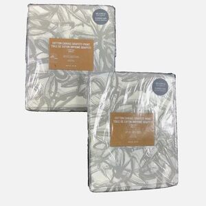 READ below: West Elm Cotton Canvas- Light grey and white curtains